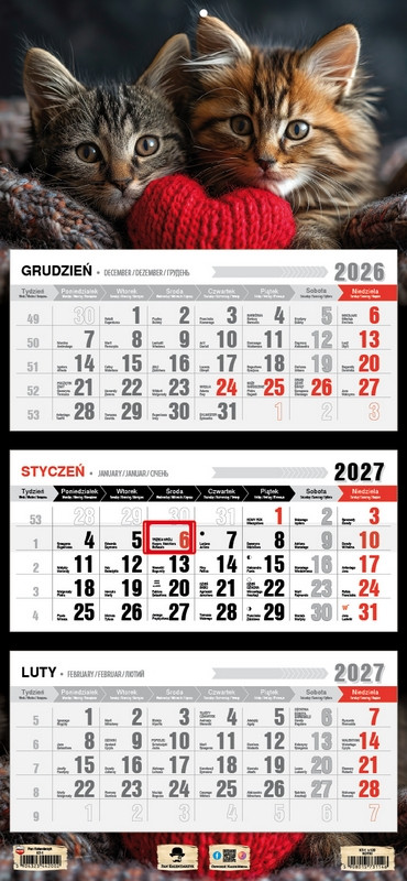 Kalendarz trójdzielny KT-2 Premium (wypukła główka) Pan Kalendarzyk